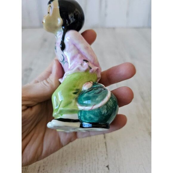 Gort vintage lil pumpkin girl statue figurine Chinese Japanese lanterns bone chi - Picture 9 of 10